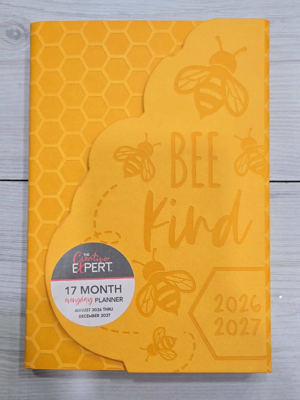 The Creative Expert 2026-2027 Bee Kind 17-Month Planner - Bright Yellow